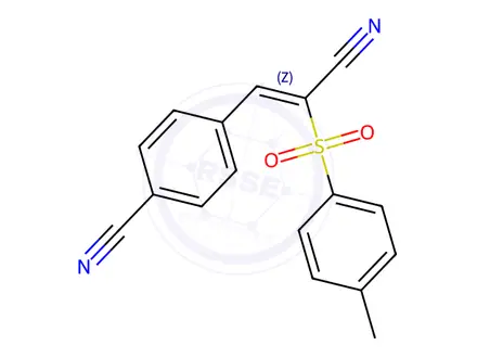 Chemical structure of 4-[(1Z)-2-Cyano-2-(4-methylbenzenesulfonyl)eth-1-en-1-yl]benzonitrile