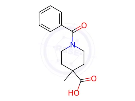 Chemical structure of 1-Benzoyl-4-methyl-piperidine-4-carboxylic acid