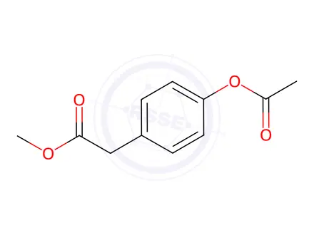 Chemical structure of 4-(Acetyloxy)benzeneacetic acid methyl ester