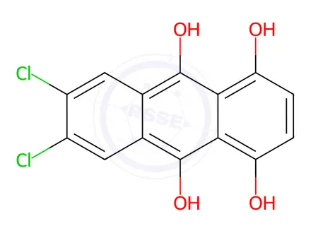 Chemical structure of 6,7-Dichloroanthracene-1,4,9,10-tetrol
