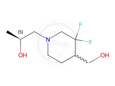 Chemical structure of (2S)-1-(3,3-difluoro-4-(hydroxymethyl)piperidin-1-yl)propan-2-ol