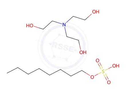 Chemical structure of tris(2-hydroxyethyl)ammonium octyl sulphate