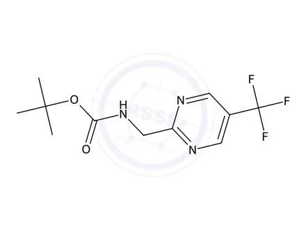 Chemical structure of tert-Butyl ((5-(trifluoromethyl)pyrimidin-2-yl)methyl)carbamate