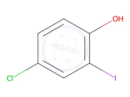Chemical structure of 4-Chloro-2-Iodophenol