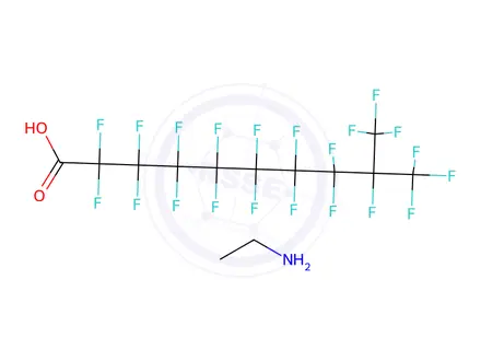Chemical structure of octadecafluoro-9-(trifluoromethyl)decanoic acid, compound with ethylamine (1:1)