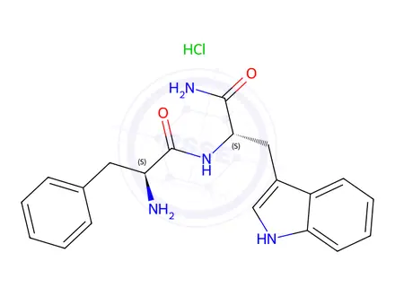 Chemical structure of H-Phe-Trp-NH2·HCl