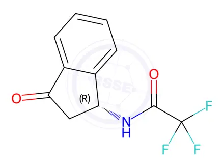 Chemical structure of N-[(1R)-2,3-Dihydro-3-oxo-1H-inden-1-yl]-2,2,2-trifluoroacetamide