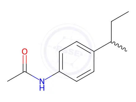Chemical structure of N-(4-(sec-butyl)phenyl)acetamide