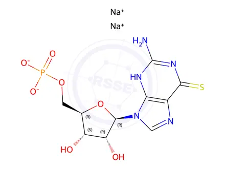 Chemical structure of 6-Thioguanosine-5-O-monophosphate sodium salt