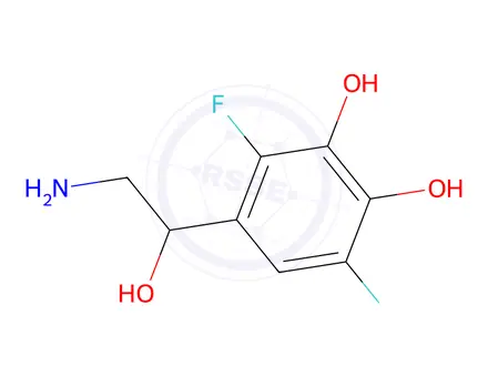 Chemical structure of 1,2-Benzenediol, 4-(2-amino-1-hydroxyethyl)-3,6-difluoro-(9CI)