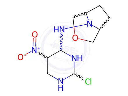 Chemical structure of N-(2-chloro-5-nitro-pyrimidin-4-yl)-3-oxa-8-azabicyclo[3.2.1]octan-8-amine