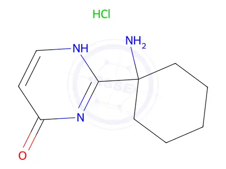 Chemical structure of 2-(1-Aminocyclohexyl)pyrimidin-4(1h)-one hydrochloride
