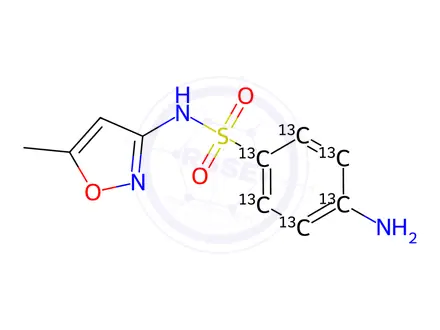 Chemical structure of Sulfamethoxazole-13C6