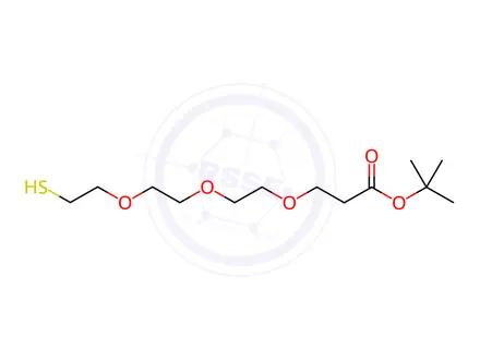 Chemical structure of tert-Butyl 3-(2-(2-(2-mercaptoethoxy)ethoxy)ethoxy)propanoate