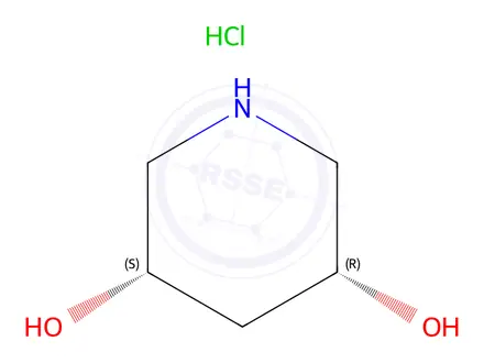 Chemical structure of cis-Piperidine-3,5-diol hydrochloride