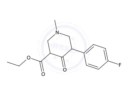 Chemical structure of Ethyl 5-(4-fluorophenyl)-1-methyl-4-oxopiperidine-3-carboxylate