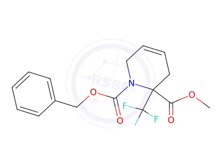 Chemical structure of 1-Benzyl 2-methyl 2-(trifluoromethyl)-3,6-dihydropyridine-1,2(2h)-dicarboxylate