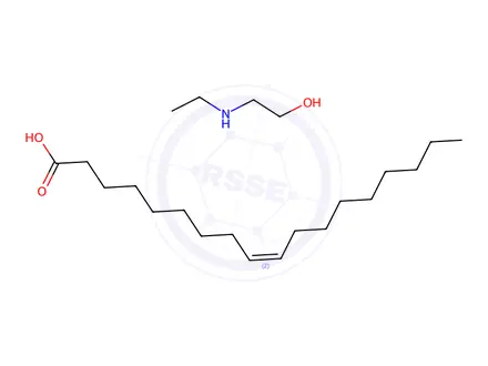 Chemical structure of oleic acid, compound with 2-(ethylamino)ethanol (1:1)