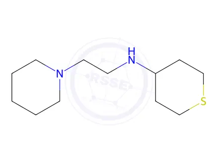 Chemical structure of n-(2-(Piperidin-1-yl)ethyl)tetrahydro-2h-thiopyran-4-amine