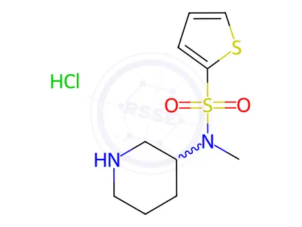 Chemical structure of N-Methyl-N-(piperidin-3-yl)thiophene-2-sulfonamide hydrochloride
