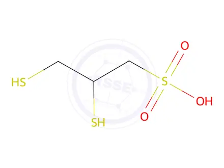 Chemical structure of 2,3-Dimercaptopropane-1-sulfonic acid