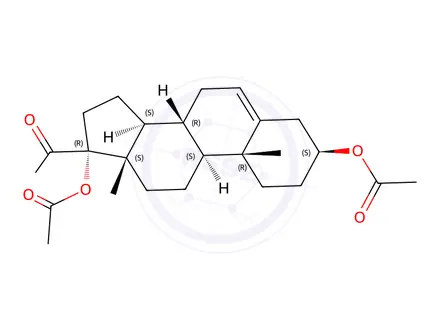 Chemical structure of 3beta,17-dihydroxypregn-5-en-20-one 3,17-di(acetate)