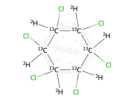 Chemical structure of γ-Lindane-13C6