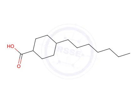 Chemical structure of 4-n-Heptylcyclohexanecarboxylicacid
