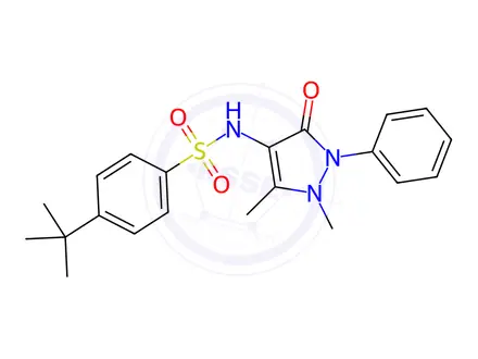 Chemical structure of 4-tert-butyl-N-(1,5-dimethyl-3-oxo-2-phenyl-2,3-dihydro-1H-pyrazol-4-yl)benzenesulfonamide