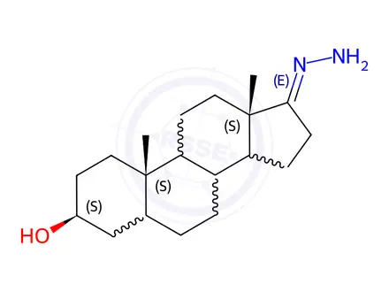 Chemical structure of 5α-Androstan-17-one, 3β-hydroxy-, hydrazone