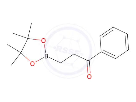 Chemical structure of 1-Phenyl-3-(4,4,5,5-tetramethyl-1,3,2-dioxaborolan-2-yl)propan-1-one