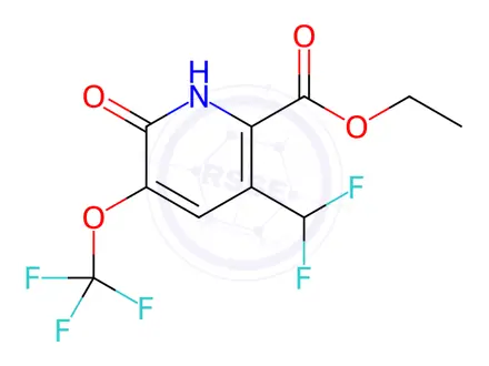 Chemical structure of Ethyl 5-(difluoromethyl)-2-hydroxy-3-(trifluoromethoxy)pyridine-6-carboxylate