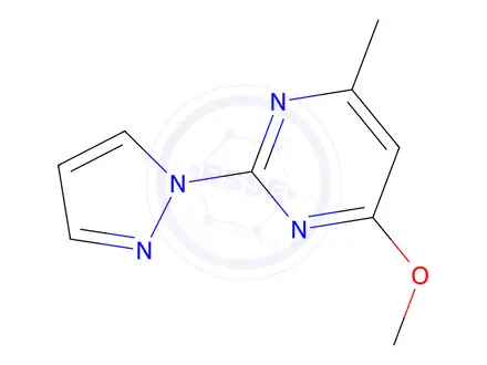 Chemical structure of 4-Methoxy-6-methyl-2-(1H-pyrazol-1-yl)pyrimidine