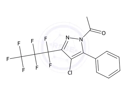 Chemical structure of 1-(4-Chloro-3-(perfluoropropyl)-5-phenyl-1H-pyrazol-1-yl)ethan-1-one