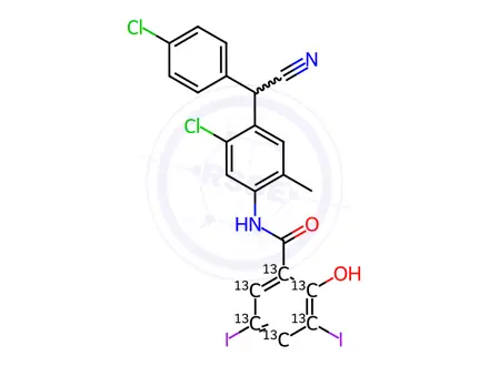 Chemical structure of Closantel-13C6