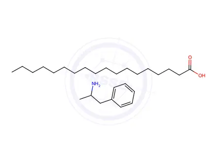 Chemical structure of stearic acid, compound with (±)-alpha-methylphenethylamine (1:1)