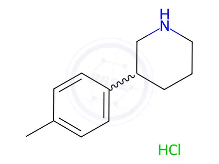 Chemical structure of 3-(4-Methylphenyl)piperidine hydrochloride