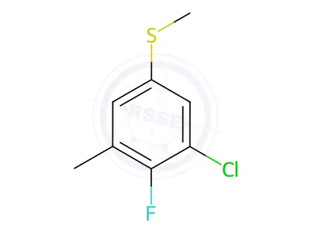 Chemical structure of Benzene, 1-chloro-2-fluoro-3-methyl-5-(methylthio)-