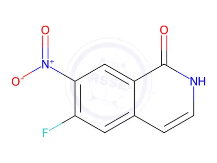 Chemical structure of 6-fluoro-7-nitroisoquinolin-1(2H)-one