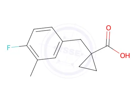 Chemical structure of 1-(4-Fluoro-3-methylbenzyl)cyclopropane-1-carboxylic acid