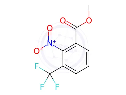 Chemical structure of Benzoic acid, 2-nitro-3-(trifluoromethyl)-, methyl ester
