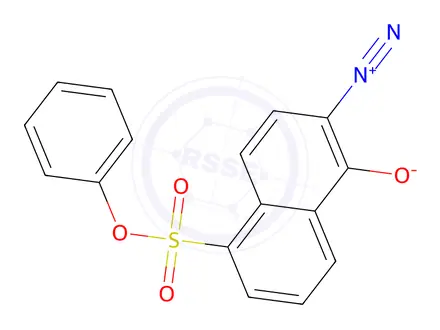 Chemical structure of phenyl 6-diazo-5,6-dihydro-5-oxonaphthalene-1-sulphonate