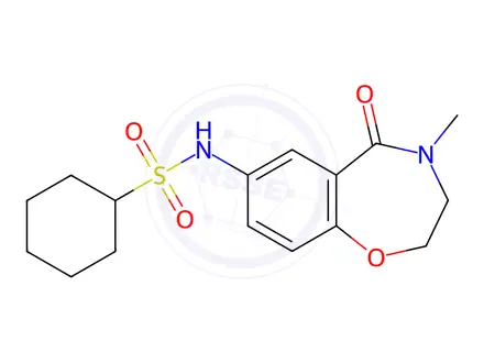 Chemical structure of N-(4-Methyl-5-oxo-2,3,4,5-tetrahydrobenzo[f][1,4]oxazepin-7-yl)cyclohexanesulfonamide