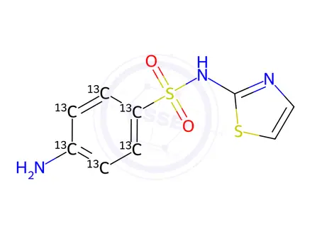Chemical structure of Sulfathiazole-13C6
