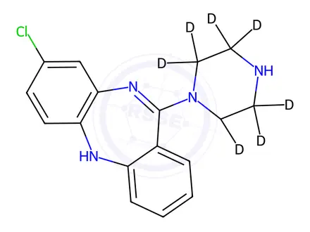 Chemical structure of N-Desmethyl clozapine-[D8]