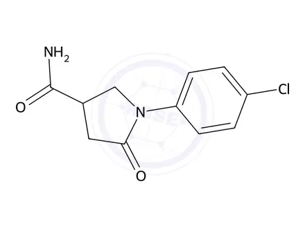 Chemical structure of 1-(4-Chlorophenyl)-5-oxopyrrolidine-3-carboxamide