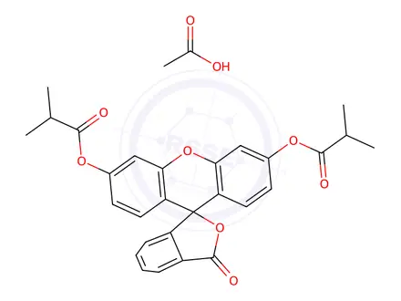 Chemical structure of 5(6)-Carboxyfluorescein Diisobutyrate