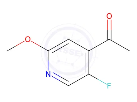 Chemical structure of 1-(5-fluoro-2-methoxypyridin-4-yl)ethan-1-one