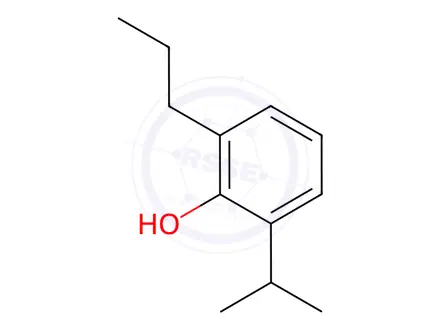 Chemical structure of 2-Isopropyl-6-propylphenol (Propofol Impurity O)