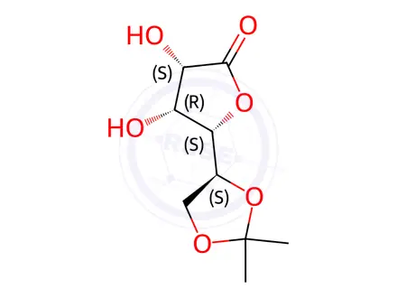 Chemical structure of 5,6-O-Isopropylidene-L-gulono-1,4-lactone